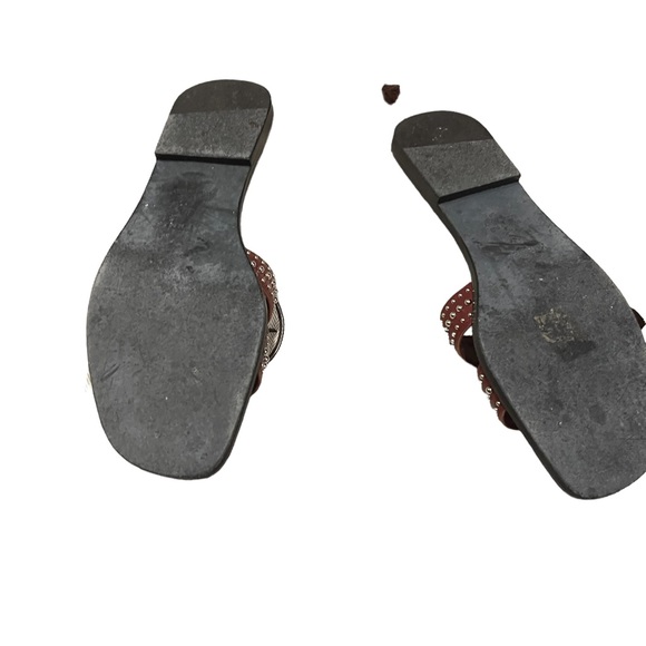 Hermes Oran Studs Calfskin in Rouge Tomette Sandle in 38.5 w/ Receipt/Box/Bags - Picture 5 of 7